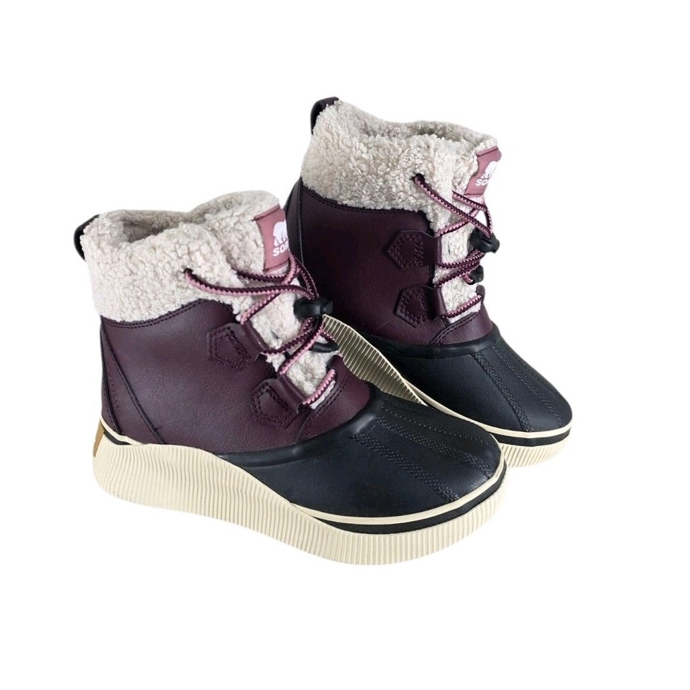 Sorel Out N About IV Chillz Winter Boots Youth Kids 5 Womens 6.5 Burgundy New